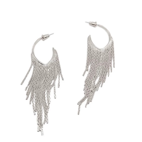 18K white gold plated dangle earrings - Picture 3 of 3